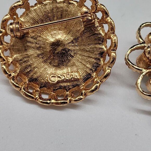 Sarah Coventry Westminster Brooch & Oval Blue Cabochon Brooch Lot of 2 Vintage - Picture 7 of 10